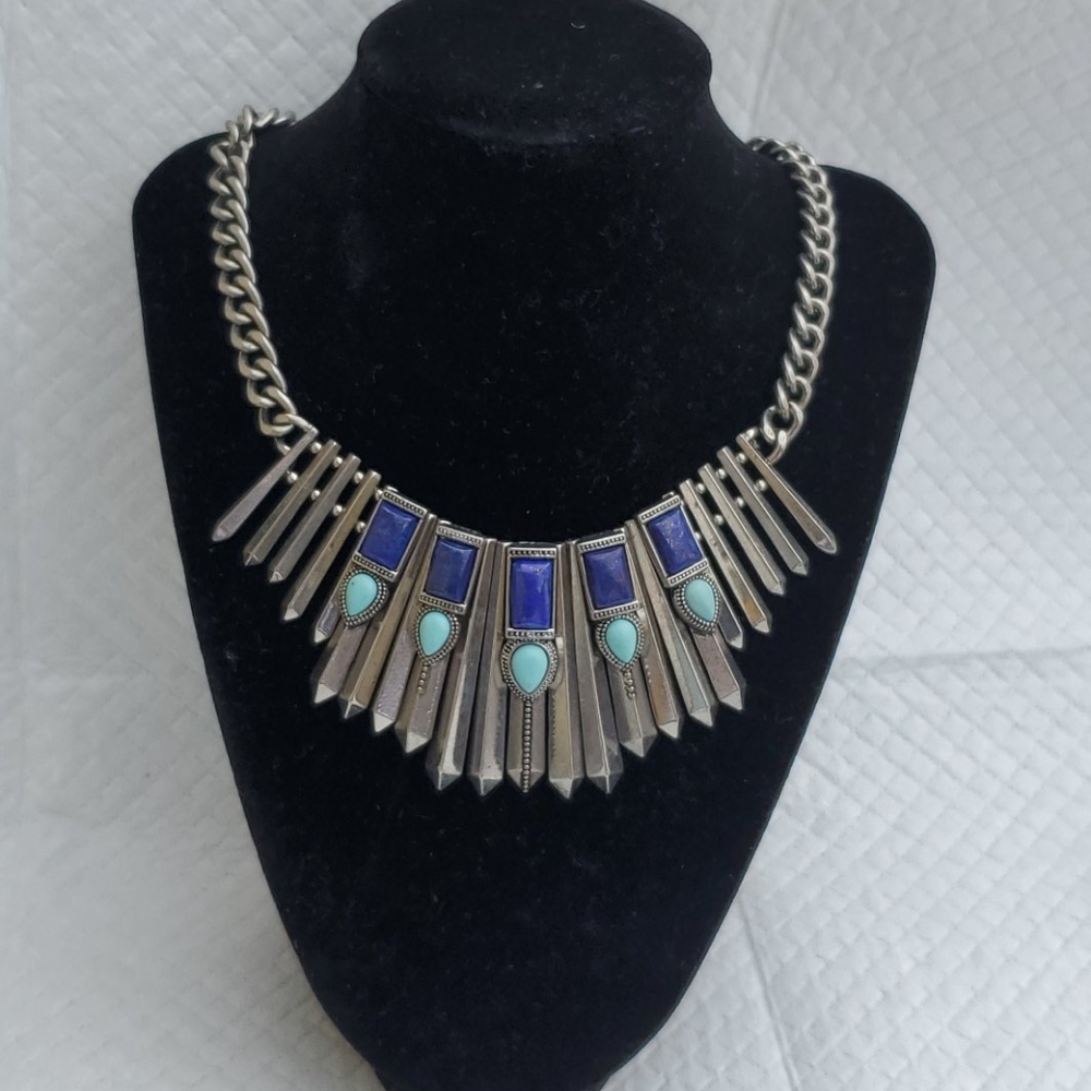 NEW WOMENS AZTEC NECKLACE SILVER SPRING SUMMER - Picture 7 of 14